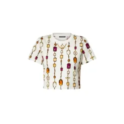Necklace Print Crop Top