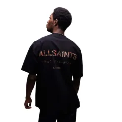 AllSaints Underground oversized t-shirt in black snake print