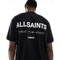 AllSaints Underground oversized t-shirt in black