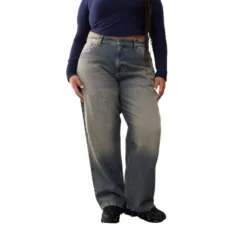 COLLUSION X001 Plus antifit jeans in washed blue - MBLUE