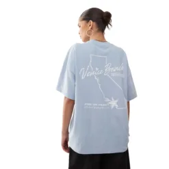 COLLUSION venice beach heavyweight graphic tee in blue